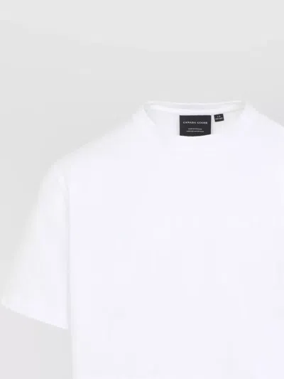 Canada Goose Short Sleeve Crew Neck T-shirt With Rib-knit In White