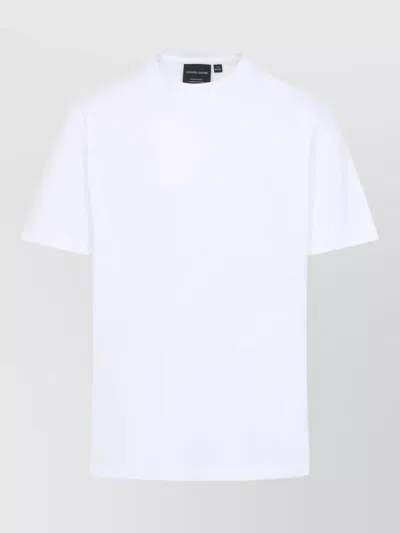 Canada Goose Short Sleeve Crew Neck T-shirt With Rib-knit In White