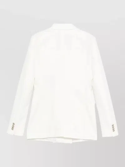 Tagliatore Double Breasted Jacket Structured Front Pockets In White