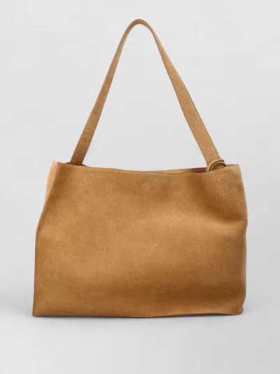 Studio Nicholson Suede Shoulder Tote Bag Rectangular Shape In Neutral