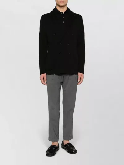 Lardini Double-breasted Black Tailored Jacket With Structured Lapel