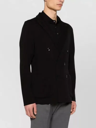 Lardini Double-breasted Black Tailored Jacket With Structured Lapel