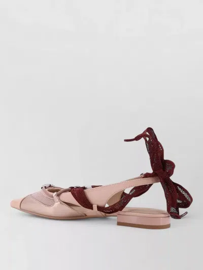 Pinko Gianira 30 Slingback Ballerinas In Leather And Mesh In Pink