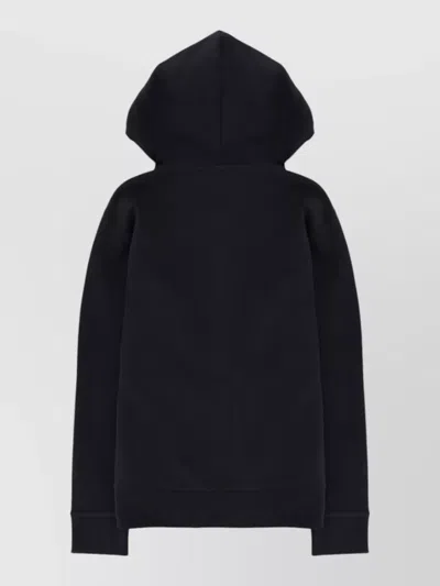 Hugo Boss Mens Dark Blue Branded Pouch-pocket Stretch-jersey Hoody Xl In Black