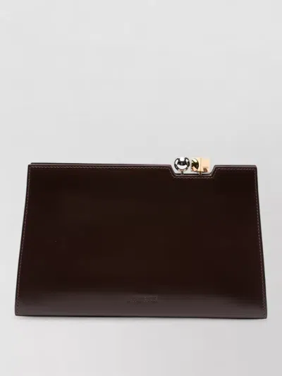 Jacquemus Rectangular Clutch Bag Detachable Strap Handle In Brown