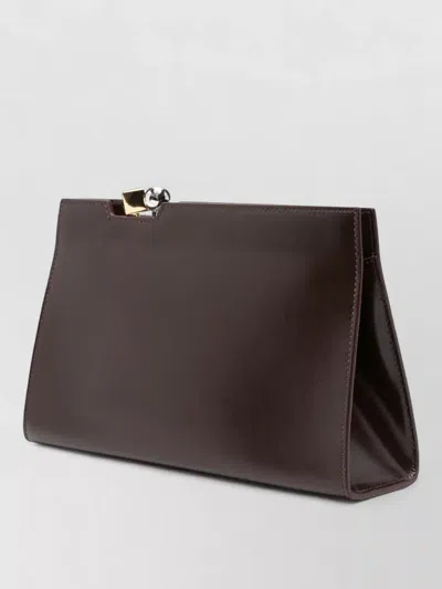 Jacquemus Rectangular Clutch Bag Detachable Strap Handle In Brown