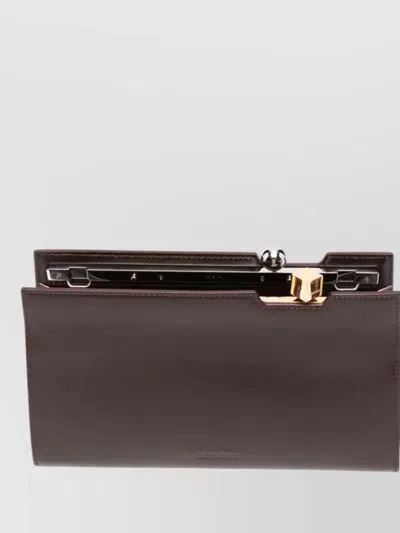 Jacquemus Rectangular Clutch Bag Detachable Strap Handle In Brown