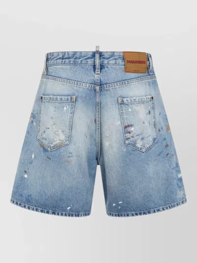 Dsquared2 Patchwork Paint-splatter Denim Shorts
