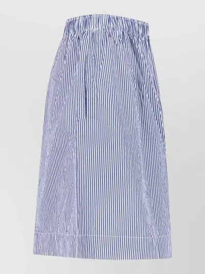 Daniela Gregis Straight Shorts Side Pockets Striped Pattern In Blue