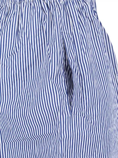 Daniela Gregis Straight Shorts Side Pockets Striped Pattern In Blue