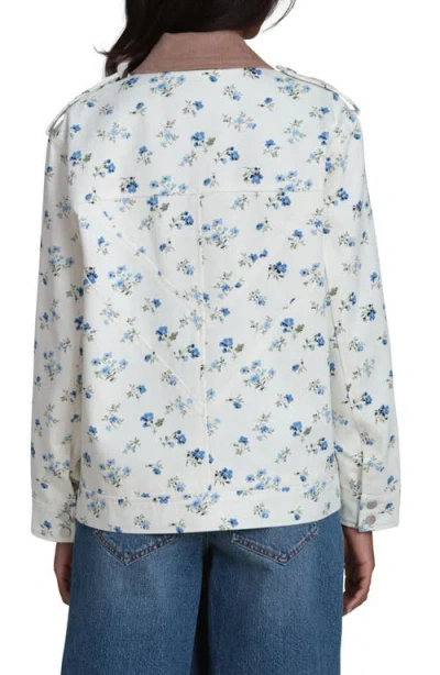 Bagatelle Mixed Media Twill Jacket In Multi