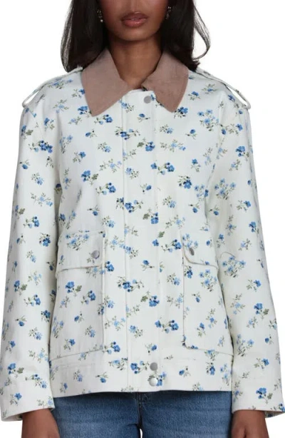 Bagatelle Mixed Media Twill Jacket In Multi