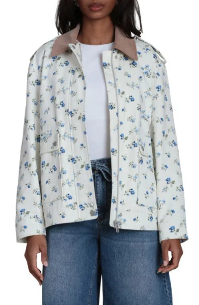 Bagatelle Mixed Media Twill Jacket In Multi