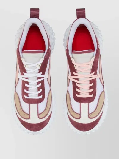 Christian Louboutin Mara Flat Sneakers Rear Pull Tab Contrast Panels In Multi
