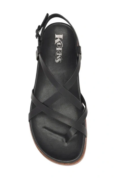 Korks Arica Toe Loop Sandal In Black