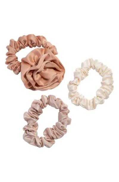 Kitsch 3-pack Assorted Rosette Scrunchies In Brown