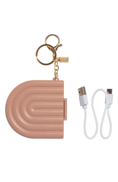 Kitsch Compact Mirror Keychain In Brown