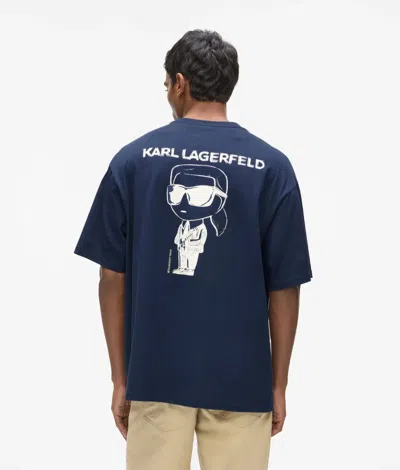 Karl Lagerfeld Ikon Oversized T-shirt In Blue