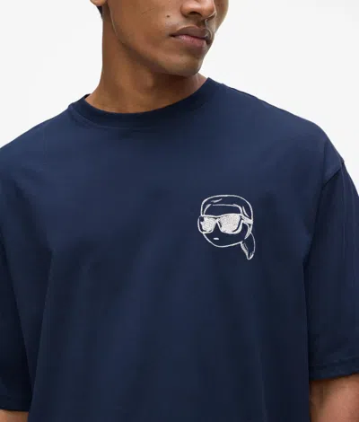 Karl Lagerfeld Ikon Oversized T-shirt In Blue