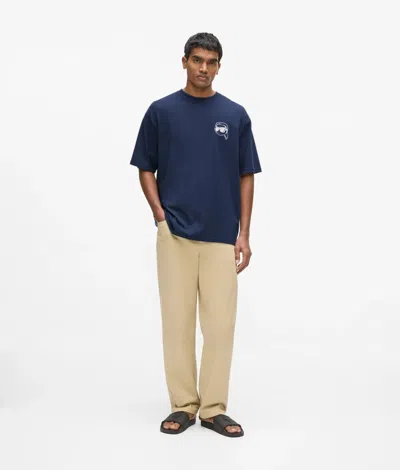 Karl Lagerfeld Ikon Oversized T-shirt In Blue