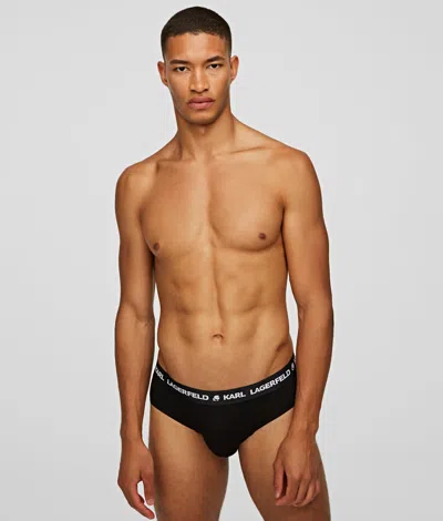 Karl Lagerfeld Logo Briefs 3-pack In Multi