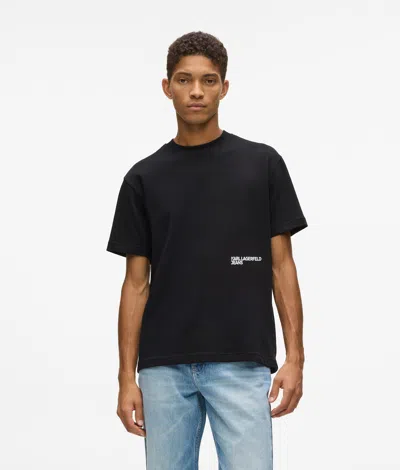 Kl Jeans Digitized Karl T-shirt In Black