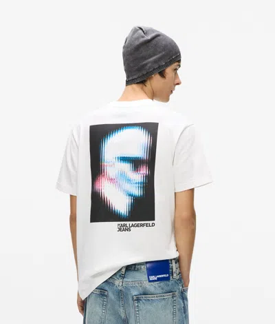 Kl Jeans Digitized Karl T-shirt In White