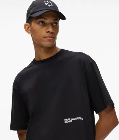 Kl Jeans Graffiti Monogram T-shirt In Black