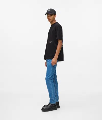 Kl Jeans Graffiti Monogram T-shirt In Black