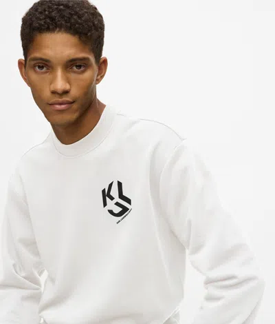 Kl Jeans Monogram Patch Sweatshirt In White