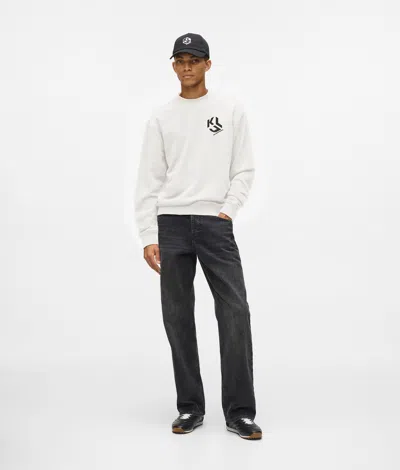 Kl Jeans Monogram Patch Sweatshirt In White