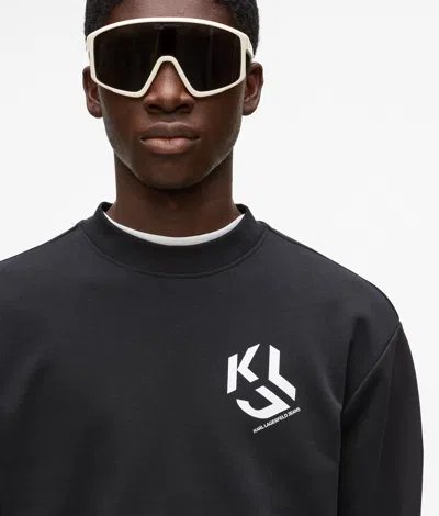 Kl Jeans Monogram Patch Sweatshirt In Black