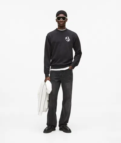 Kl Jeans Monogram Patch Sweatshirt In Black