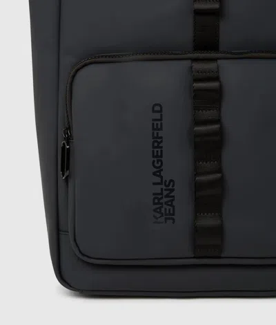 Kl Jeans Roll Top Strap Backpack In Black