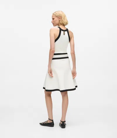Karl Lagerfeld Karl Dna Belted Knit Dress In White