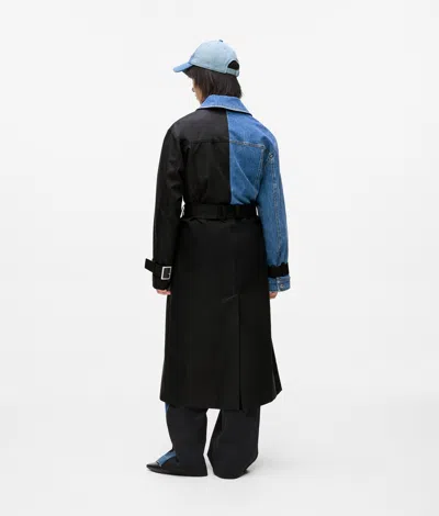 Kl Jeans Denim Panel Trench Coat