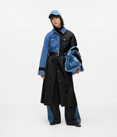 Kl Jeans Denim Panel Trench Coat