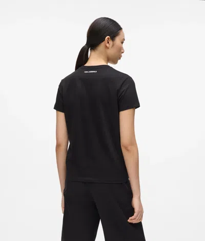 Karl Lagerfeld Rue St-guillaume Glitter T-shirt In Black