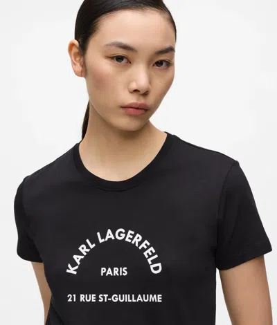 Karl Lagerfeld Rue St-guillaume Glitter T-shirt In Black