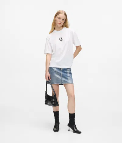 Kl Jeans Regular-fit Monogram T-shirt In White