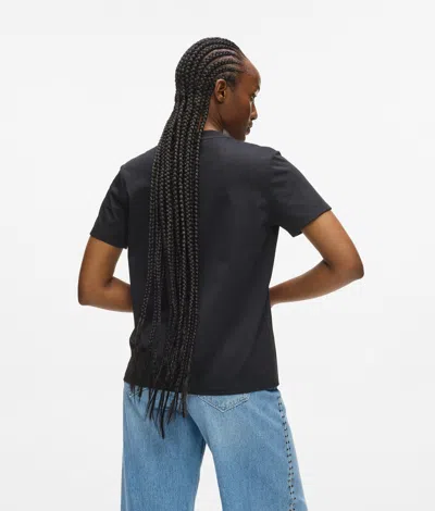 Karl Lagerfeld Stud-embellished Crew-neck T-shirt In Black