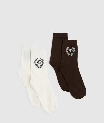 Karl Lagerfeld Crest Socks – 2 Pack In Multi