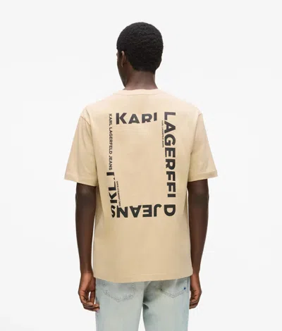 Kl Jeans Frame Logo Regular T-shirt In Sand
