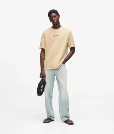 Kl Jeans Frame Logo Regular T-shirt In Sand