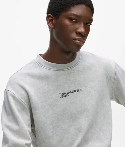 Kl Jeans Washed Regular Sweatshirt In Gray