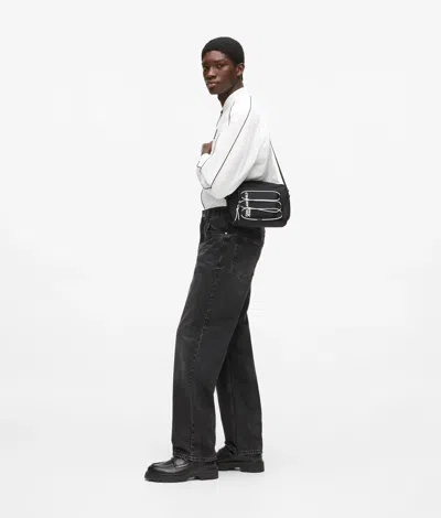 Kl Jeans Utility Drawstring Camera Bag In Black