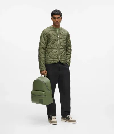 Karl Lagerfeld Monogram Patch Backpack In Green
