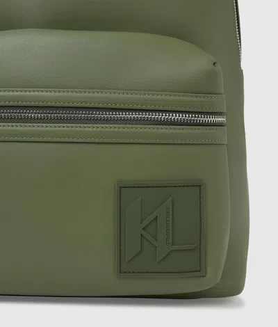 Karl Lagerfeld Monogram Patch Backpack In Green