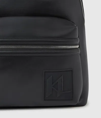 Karl Lagerfeld Monogram Patch Backpack In Black