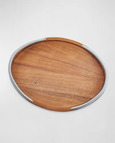 Nambe Braid Serving Tray In Brown